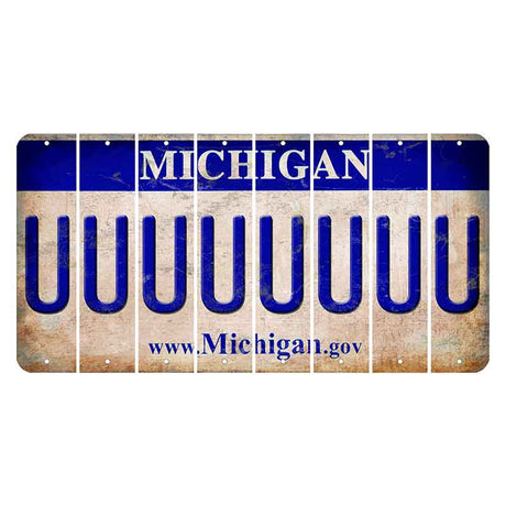 Michigan.gov Cut License Plate Strips (Set of 8) U