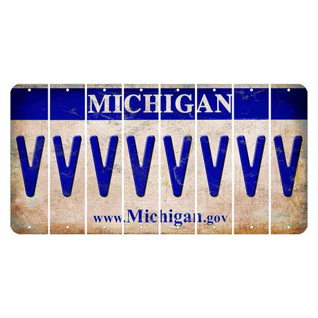 Michigan.gov Cut License Plate Strips (Set of 8) V