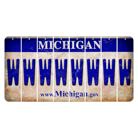 Michigan.gov Cut License Plate Strips (Set of 8) W