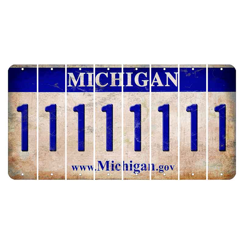 Michigan.gov Cut License Plate Strips (Set of 8) 1