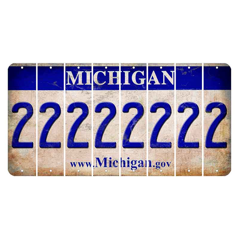 Michigan.gov Cut License Plate Strips (Set of 8) 2