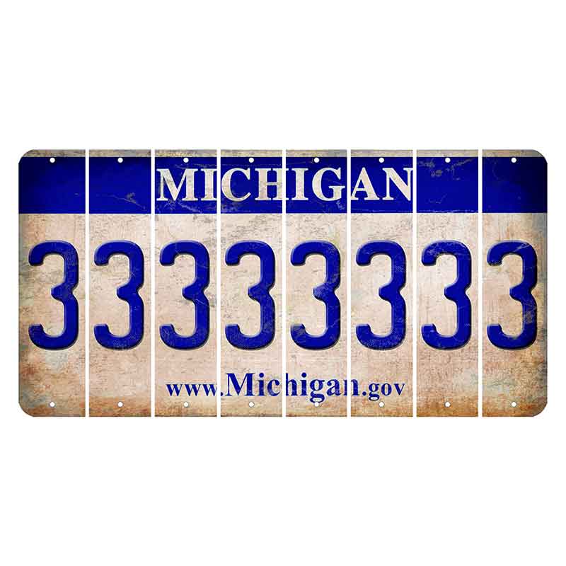 Michigan.gov Cut License Plate Strips (Set of 8) 3