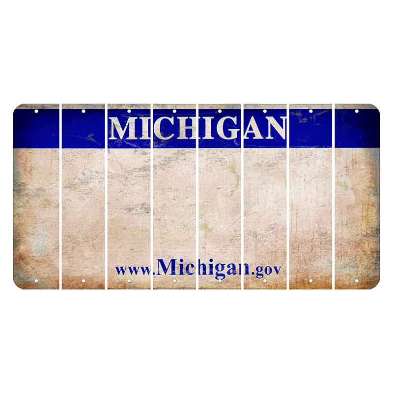 Michigan.gov Cut License Plate Strips (Set of 8) Blank