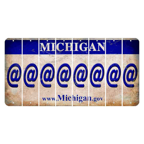 Michigan.gov Cut License Plate Strips (Set of 8) At Sign