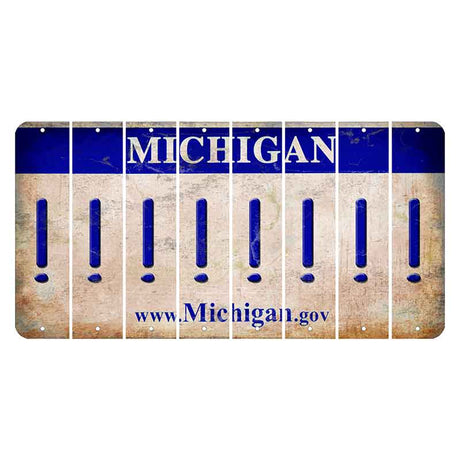 Michigan.gov Cut License Plate Strips (Set of 8) Exclamation Point