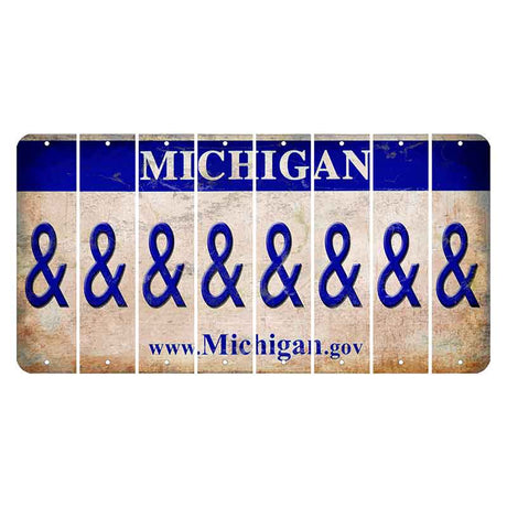 Michigan.gov Cut License Plate Strips (Set of 8) And Sign