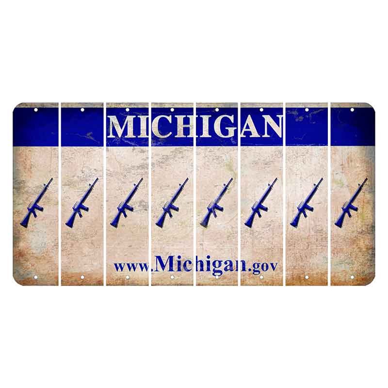 Michigan.gov Cut License Plate Strips (Set of 8) Rifle