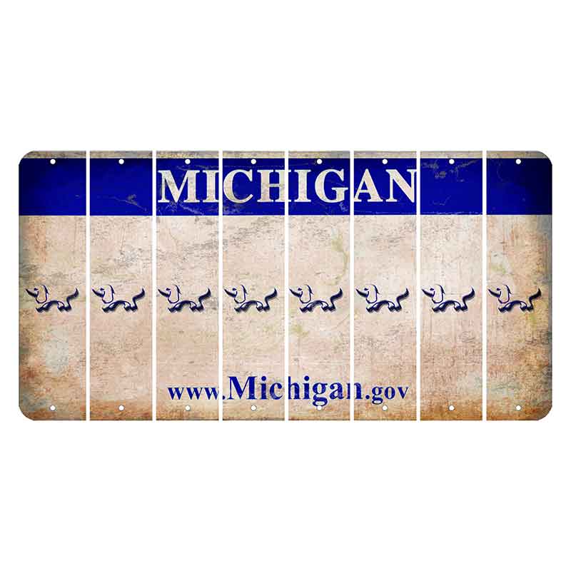 Michigan.gov Cut License Plate Strips (Set of 8) Dog