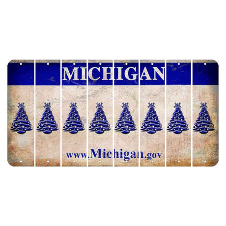 Michigan.gov Cut License Plate Strips (Set of 8) Christmas Tree