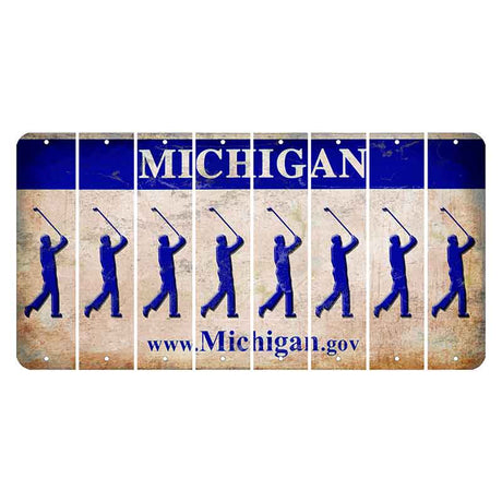 Michigan.gov Cut License Plate Strips (Set of 8) Male Golfer