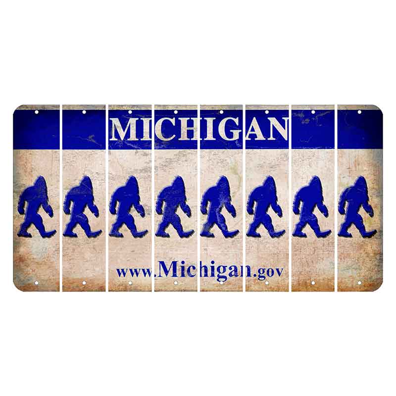 Michigan.gov Cut License Plate Strips (Set of 8) Bigfoot