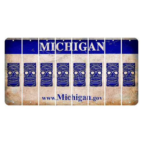 Michigan.gov Cut License Plate Strips (Set of 8) Tiki