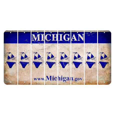 Michigan.gov Cut License Plate Strips (Set of 8) Bikini