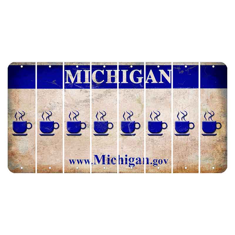 Michigan.gov Cut License Plate Strips (Set of 8) Coffee Mug