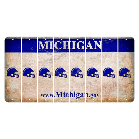 Michigan.gov Cut License Plate Strips (Set of 8) Football Helmet