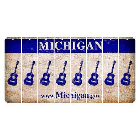 Michigan.gov Cut License Plate Strips (Set of 8) Guitar