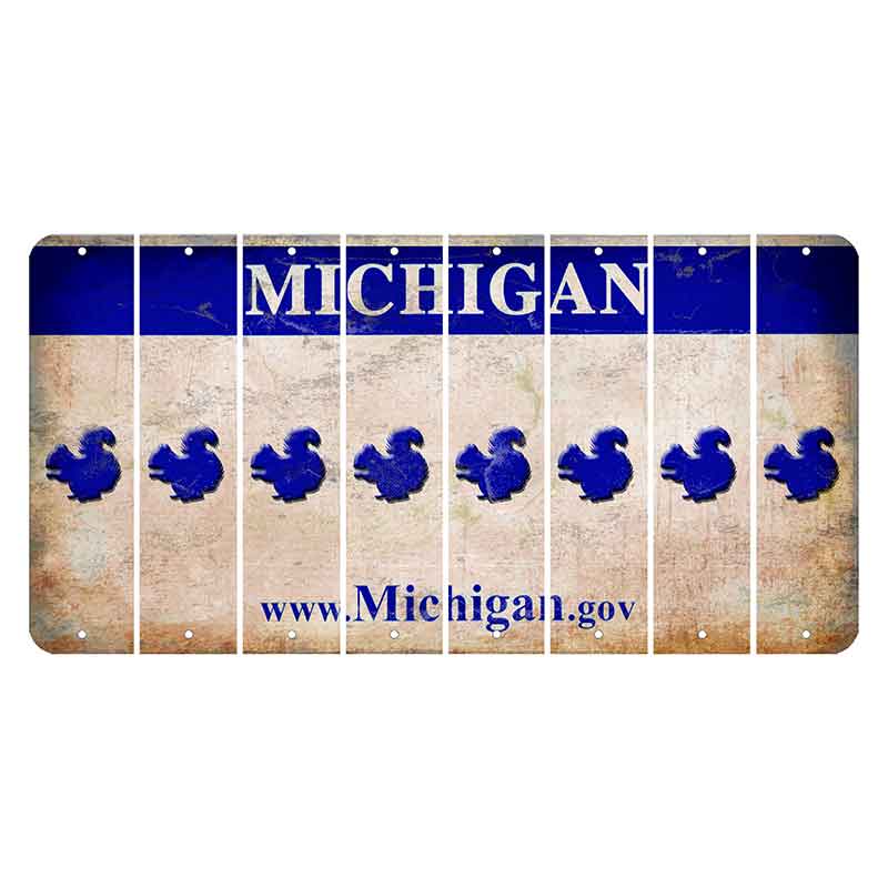 Michigan.gov Cut License Plate Strips (Set of 8) Squirrel