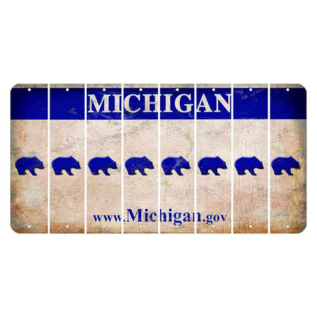 Michigan.gov Cut License Plate Strips (Set of 8) Bear