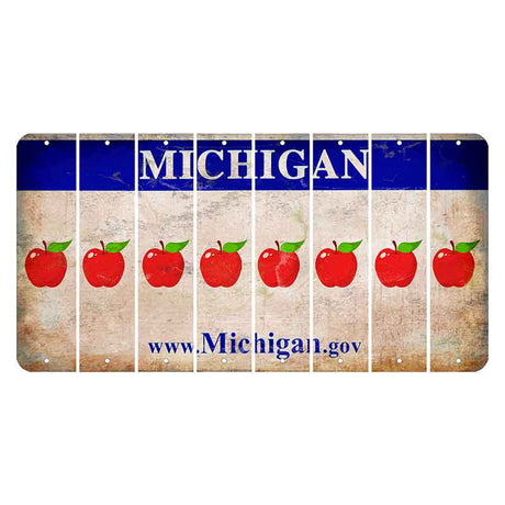 Michigan.gov Cut License Plate Strips (Set of 8) Apple