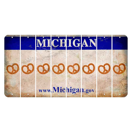 Michigan.gov Cut License Plate Strips (Set of 8) Pretzel