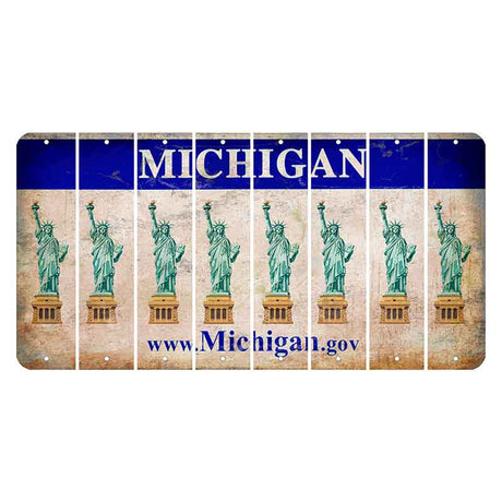 Michigan.gov Cut License Plate Strips (Set of 8) Statue of Liberty