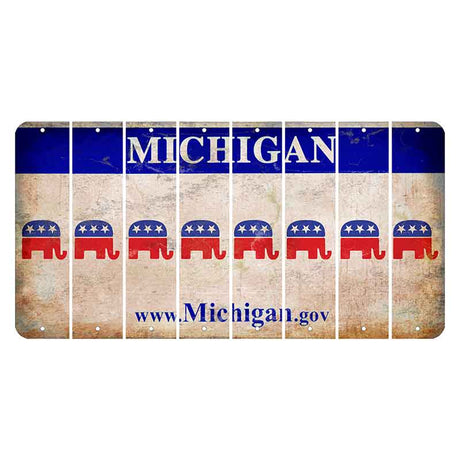 Michigan.gov Cut License Plate Strips (Set of 8) Republican