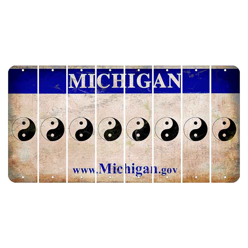 Michigan.gov Cut License Plate Strips (Set of 8) Yin Yang