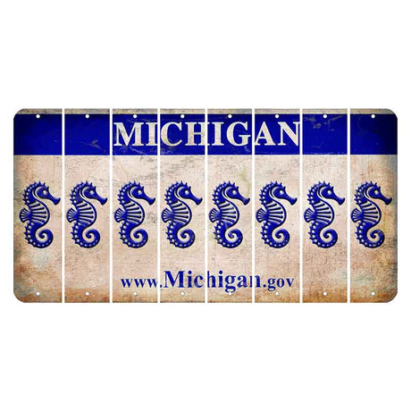 Michigan.gov Cut License Plate Strips (Set of 8) Seahorse