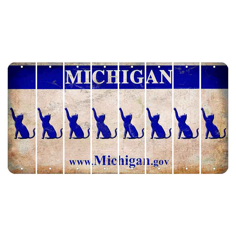 Michigan.gov Cut License Plate Strips (Set of 8) Cat