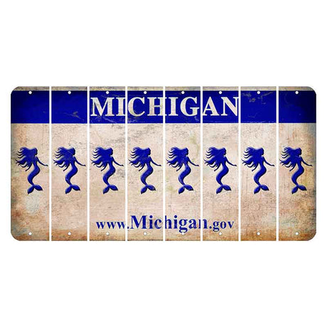 Michigan.gov Cut License Plate Strips (Set of 8) Mermaid