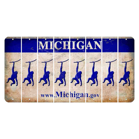 Michigan.gov Cut License Plate Strips (Set of 8) Monkey