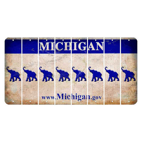 Michigan.gov Cut License Plate Strips (Set of 8) Elephant