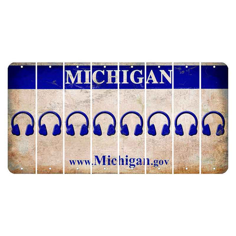 Michigan.gov Cut License Plate Strips (Set of 8) Headphones