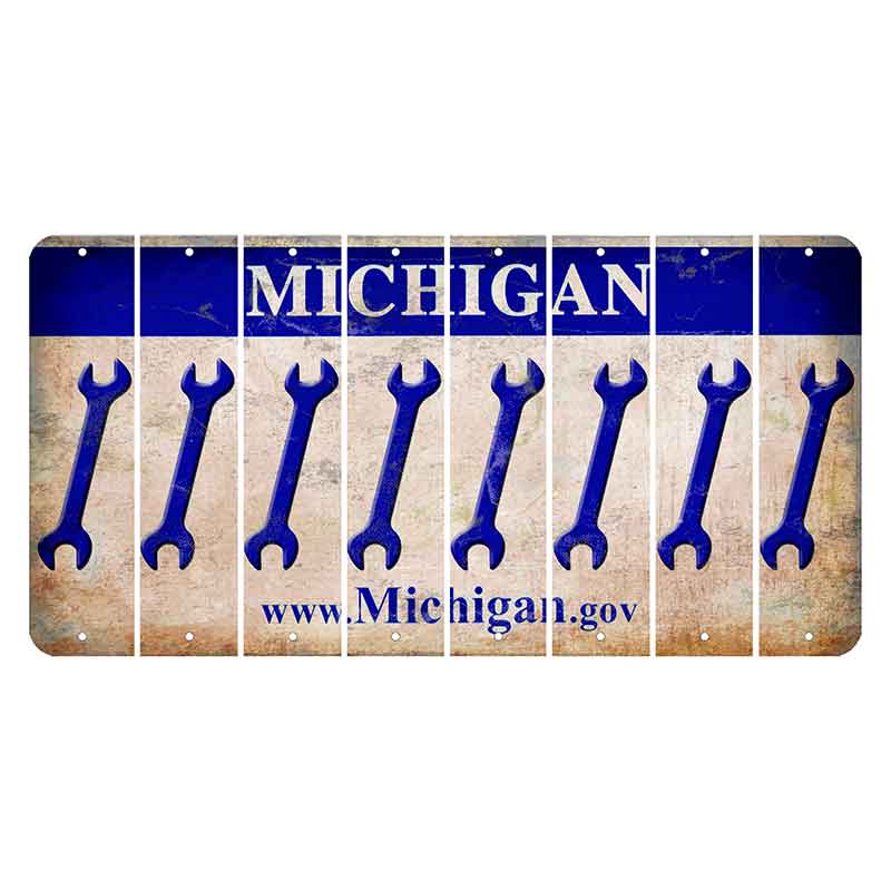 Michigan.gov Cut License Plate Strips (Set of 8) Wrench