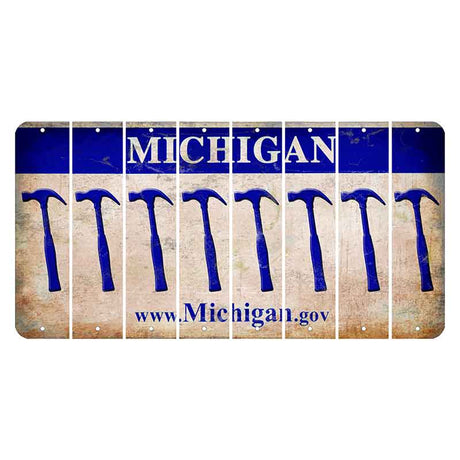 Michigan.gov Cut License Plate Strips (Set of 8) Hammer