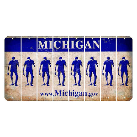 Michigan.gov Cut License Plate Strips (Set of 8) Zombie