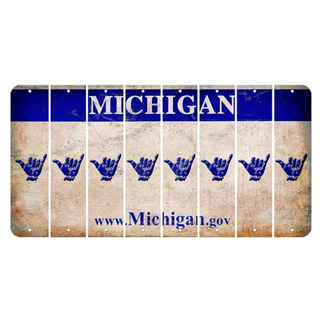 Michigan.gov Cut License Plate Strips (Set of 8) Hang Loose