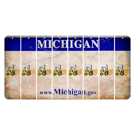 Michigan.gov Cut License Plate Strips (Set of 8) Forklift