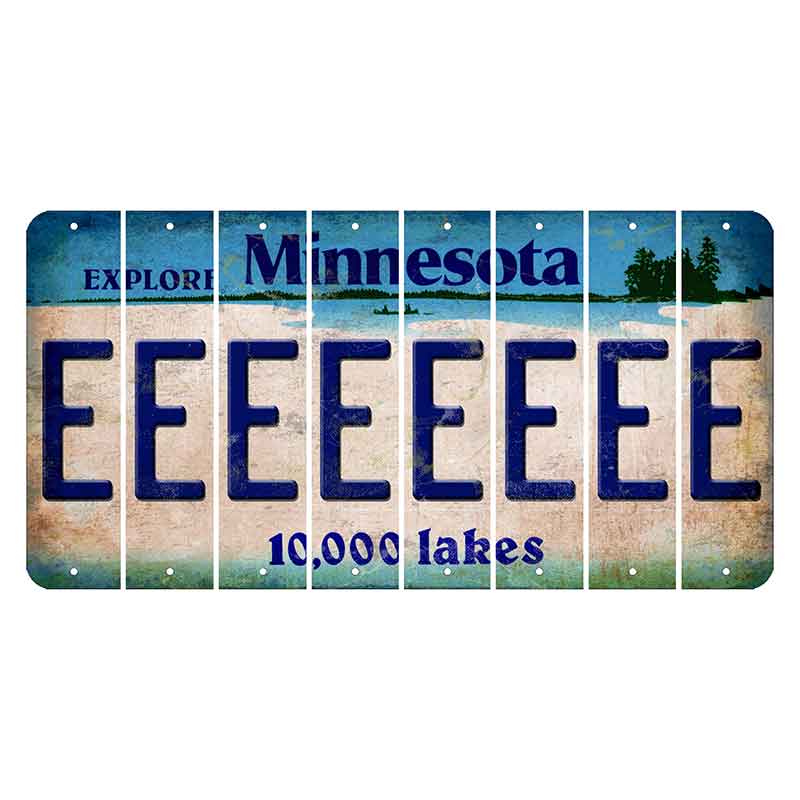 Minnesota 10000 Lakes Cut License Plate Strips (Set of 8) E