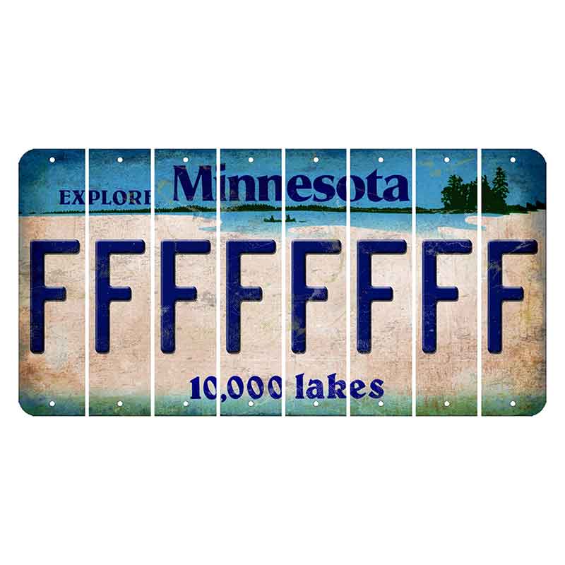 Minnesota 10000 Lakes Cut License Plate Strips (Set of 8) F