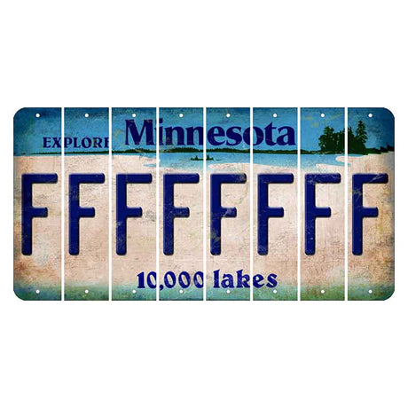 Minnesota 10000 Lakes Cut License Plate Strips (Set of 8) F