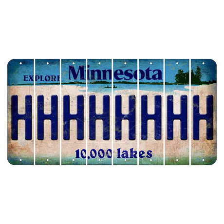 Minnesota 10000 Lakes Cut License Plate Strips (Set of 8) H