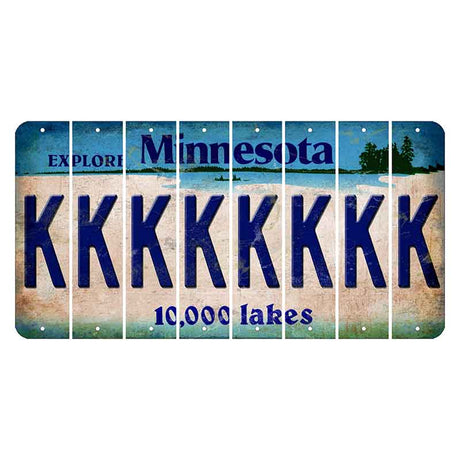 Minnesota 10000 Lakes Cut License Plate Strips (Set of 8) K