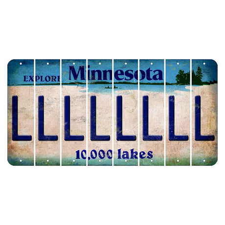 Minnesota 10000 Lakes Cut License Plate Strips (Set of 8) L