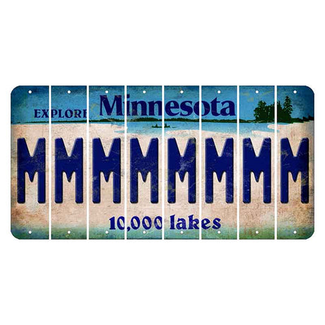 Minnesota 10000 Lakes Cut License Plate Strips (Set of 8) M