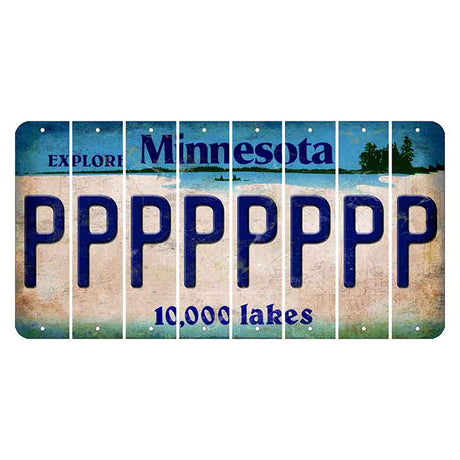 Minnesota 10000 Lakes Cut License Plate Strips (Set of 8) P