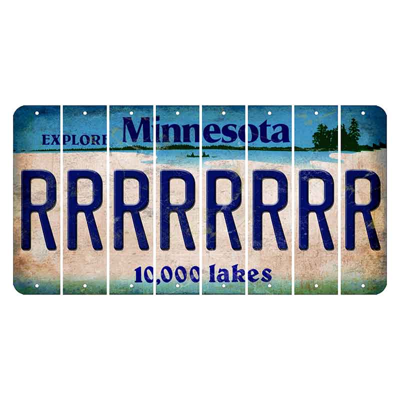 Minnesota 10000 Lakes Cut License Plate Strips (Set of 8) R