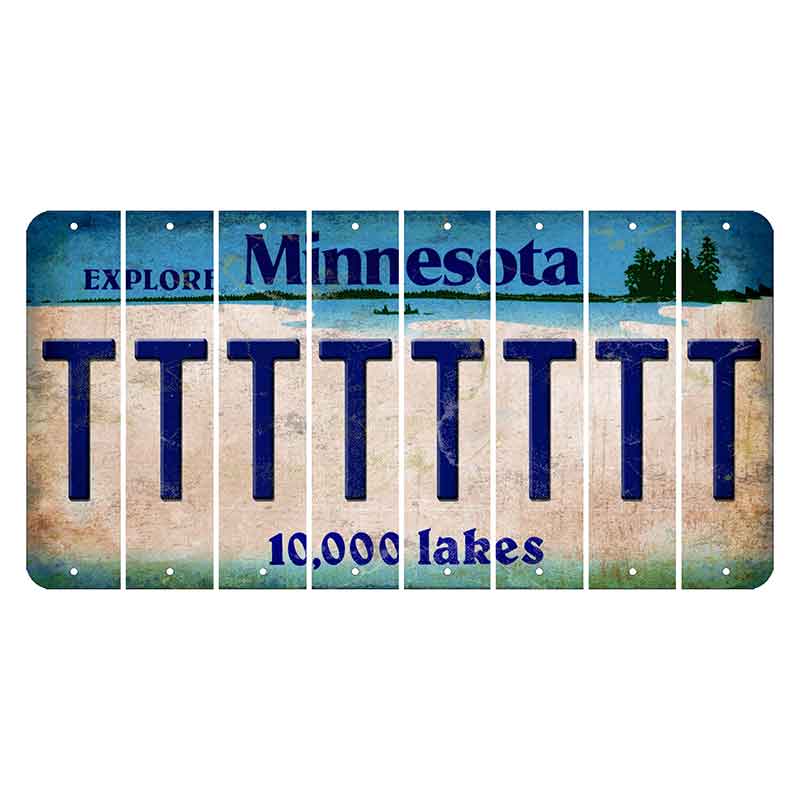 Minnesota 10000 Lakes Cut License Plate Strips (Set of 8) T