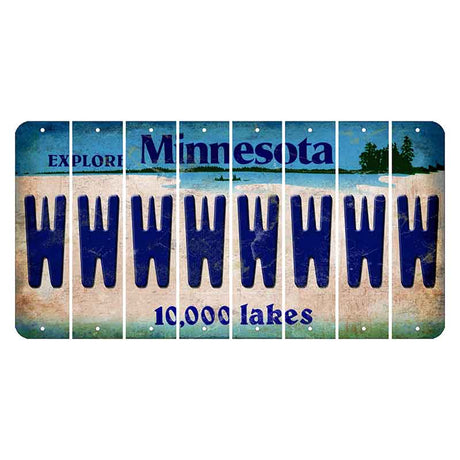 Minnesota 10000 Lakes Cut License Plate Strips (Set of 8) W