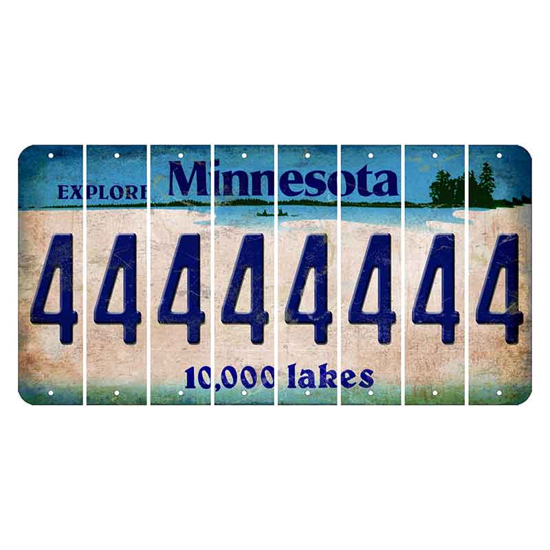 Minnesota 10000 Lakes Cut License Plate Strips (Set of 8) 4